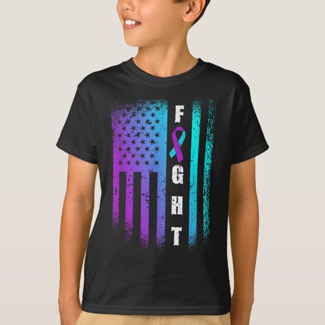 Bekämpning av amerikanska Flagga för förebyggande  T Shirt (Framsida)