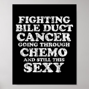Bekämpning av bilektcancer, kemo y citat inspirati poster