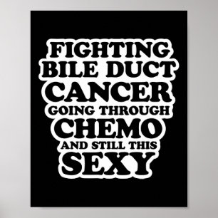 Bekämpning av bilektcancer, kemo y citat inspirati poster