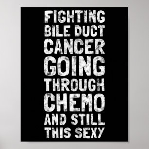 Bekämpning av bilektcancer, kemo y citat inspirati poster