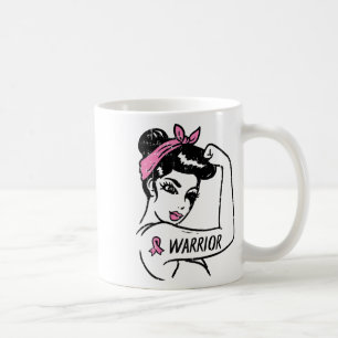 Bekämpning av bröstcancer Warrior Rosie Riveter Ro Kaffemugg