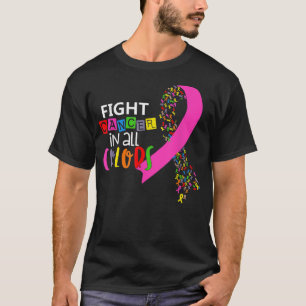Bekämpning av cancer i alla Rosett band i Färg T Shirt