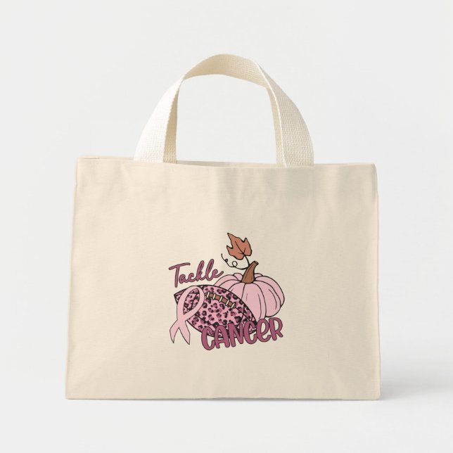 Bekämpning av cancer i fotboll Pumpkin Breast Canc Mini Tygkasse (Framsidan)