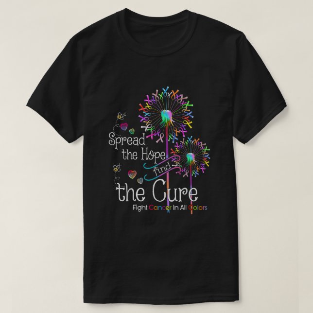 Bekämpning av cancer i hela och varje blomma i fär t shirt (Design framsida)