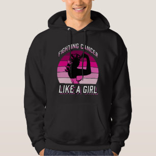 Bekämpning av cancer som en flicka, bröstcancer hoodie