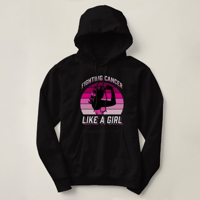 Bekämpning av cancer som en flicka, bröstcancer t shirt (Design framsida)