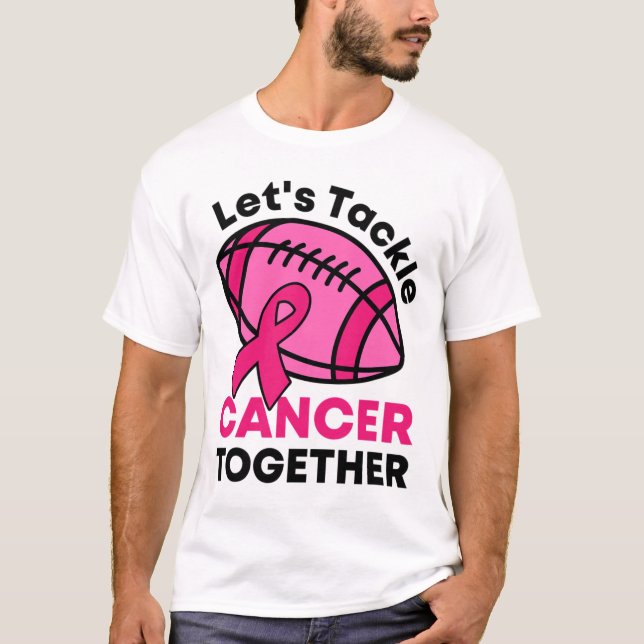 Bekämpning av cancer tillsammans med bröstcancer t shirt (Framsida)