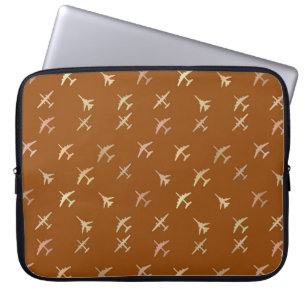Bekämpning av flygplan, på mörk brons laptop fodral