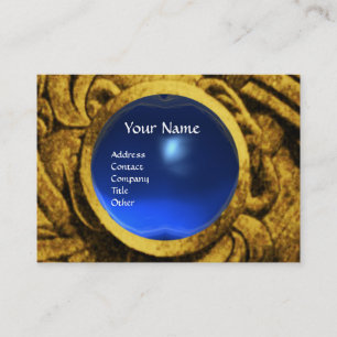BEKÄMPNING AV GRIFFINS MONOGRAM guld blue sapphire Visitkort