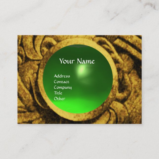 BEKÄMPNING AV GRIFFINS MONOGRAM Guld Grönt Emerald Visitkort (Framsida)