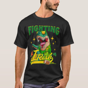 Bekämpning av Irish Footbyll Vintage Dinosaur För T Shirt