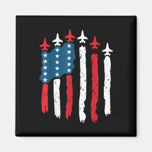 Bekämpning av Jet flygplan USA flagga 4 juli Patri Magnet