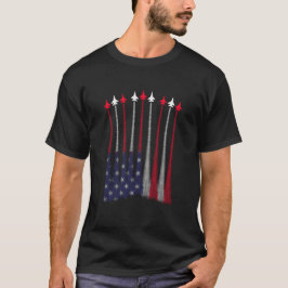 Bekämpning av Jet-flygplanet USA flagga 4:e juli P T Shirt