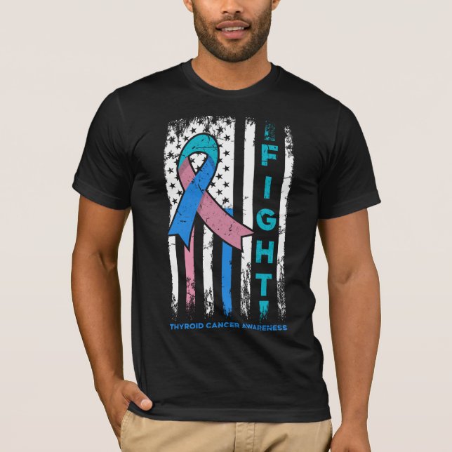 Bekämpning av medvetenheten om sköldkörtelcancer m t shirt (Framsida)