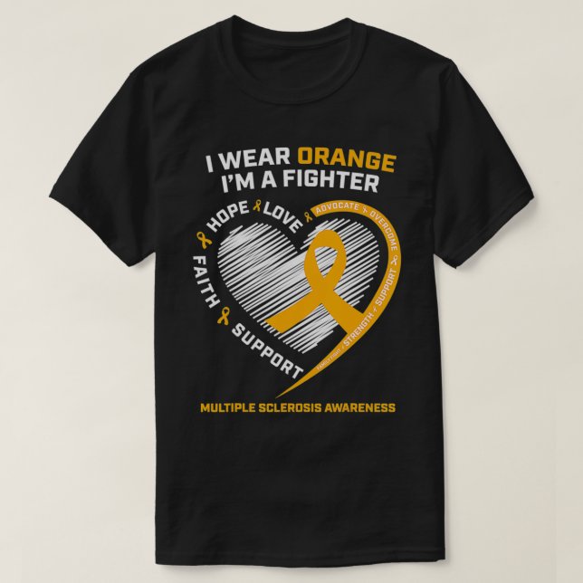 Bekämpning av MS Gifts Många Sclerosis Awareness  T Shirt (Design framsida)