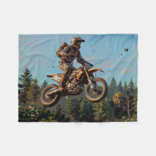 Bekämpning av Rädding Uppdrag - Motocross Rider Fleecefilt