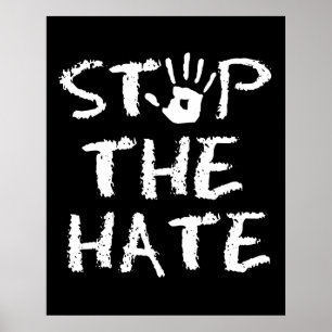 Bekämpning av rasism och hat stoppar hatet poster