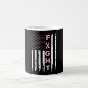 Bekämpning av Rosa American Flagga Breast Cancer A Kaffemugg