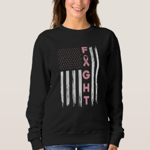 Bekämpning av Rosa American Flagga Breast Cancer A T Shirt