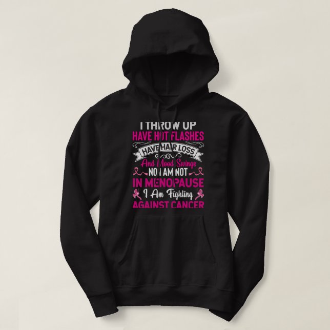 Bekämpning av Rosa Ribbon Breast Cancer Hoodie (Design framsida)