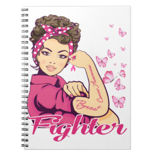 Bekämpning av Rosie Riveter Breast Cancer Awarenes Anteckningsbok