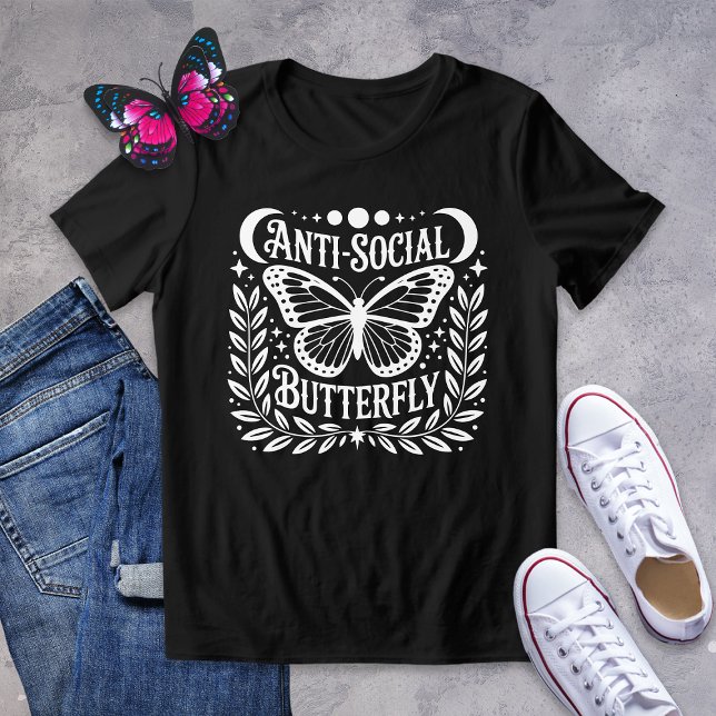Bekämpning av Social-butterflugan-gotisk grafiklas T Shirt (Skapare uppladdad)