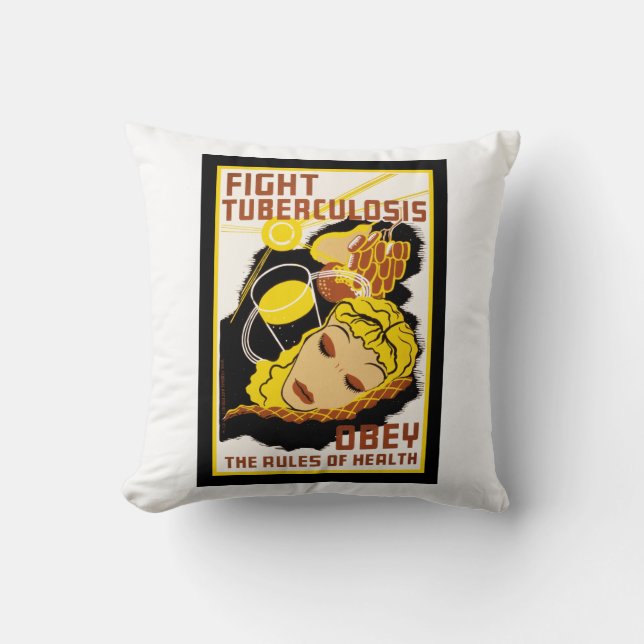 Bekämpning av tuberkulos ~ Obey Regler Health Kudde (Framsida)