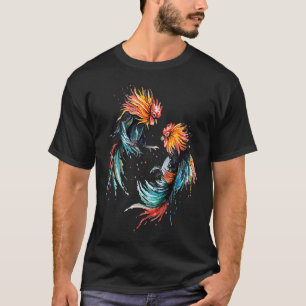 Bekämpning av Tupp Art Chicken Chinese Zodiac Prid T Shirt