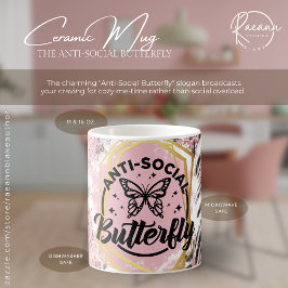 Bekämpningsmedlet Social Butterfly Ceramic Mugg
