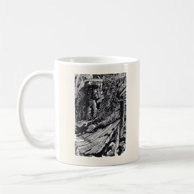 "Bekännelse!", india bläck teckning! Kaffemugg (Vänster)