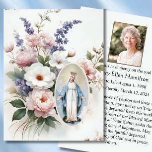 Bekänt Mary Funeral Catholic Memorial Prayer Card Visitkort