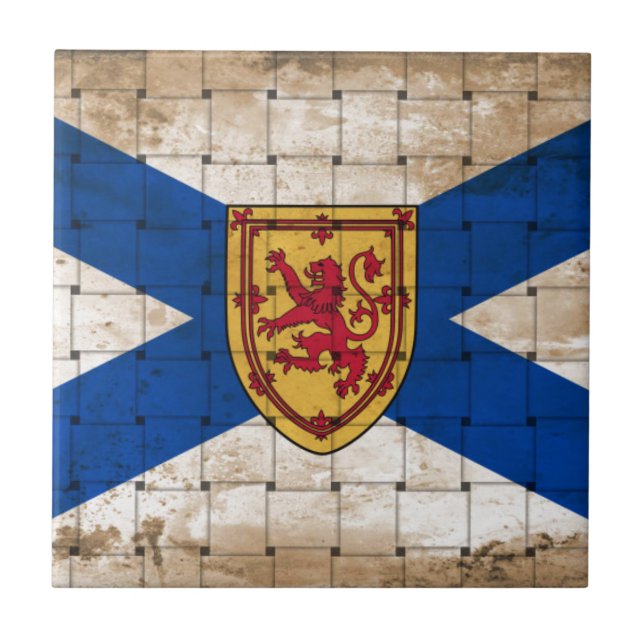 Bekantrad flagga från Nova Scotia Kakelplatta (Framsidan)