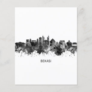 Bekasi Indonesia Skyline BW Flygblad