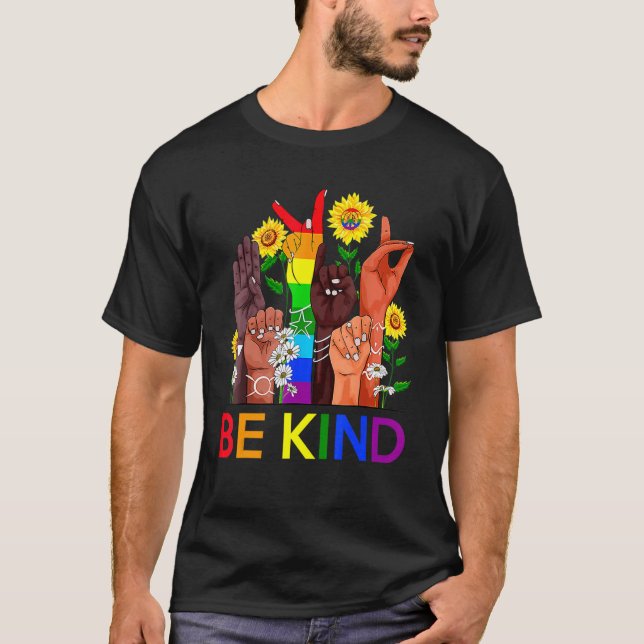 Bekind Lgbtq Blm Equal Human Högers Anti Bulling T Shirt (Framsida)
