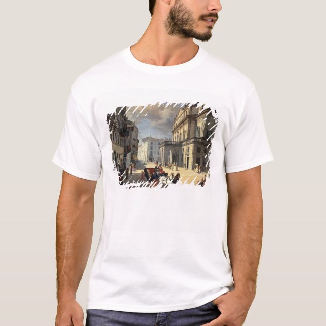 Bekläda av den La Scala theatren, 1852 Tee (Framsida)