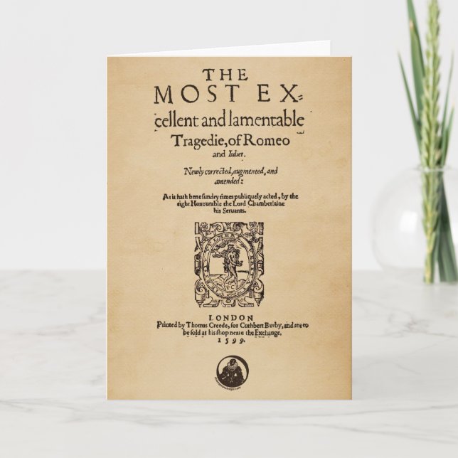 Bekläda biet till den Romeo & Juliet quartoen Kort (Framsida)