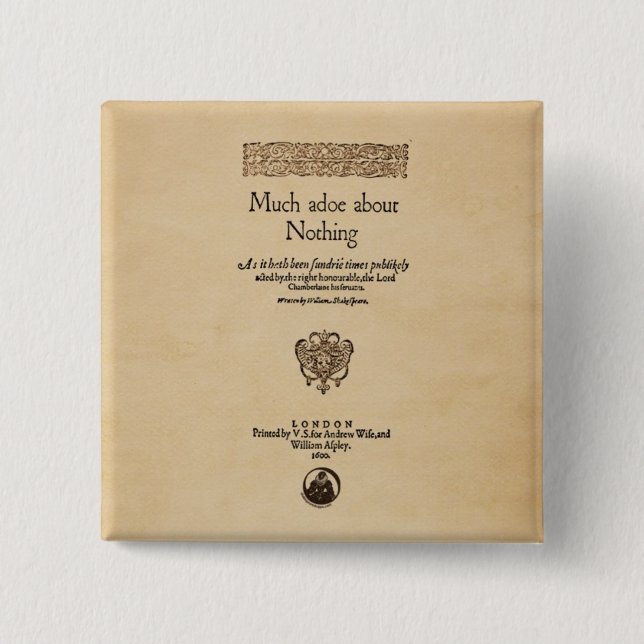 Bekläda biet till mycket Ado om ingenting quartoen Knapp (Framsida)
