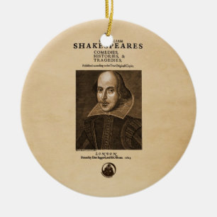 Bekläda biet till Shakespeares första folio Julgransprydnad Keramik