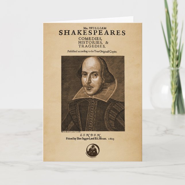 Bekläda biet till Shakespeares första folio Kort (Framsida)