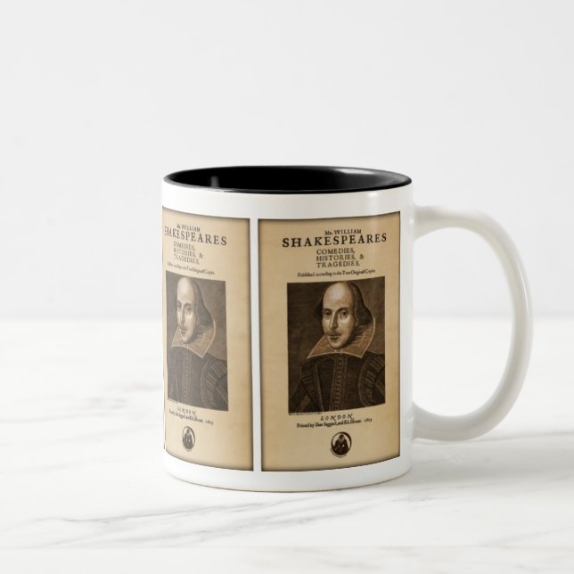 Bekläda biet till Shakespeares första folio Två-Tonad Mugg (Höger)