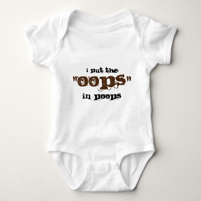 Bekläda för baby - jag satte oops i poops t shirt (Framsida)