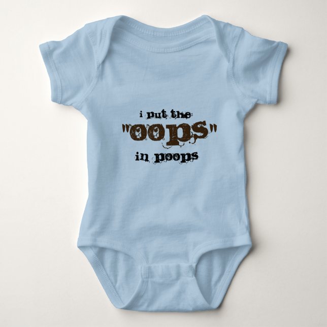 Bekläda för baby - jag satte oops i poops t shirt (Framsida)