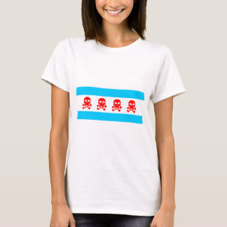 Bekläda för Chicago flaggadöskallar Tee Shirt