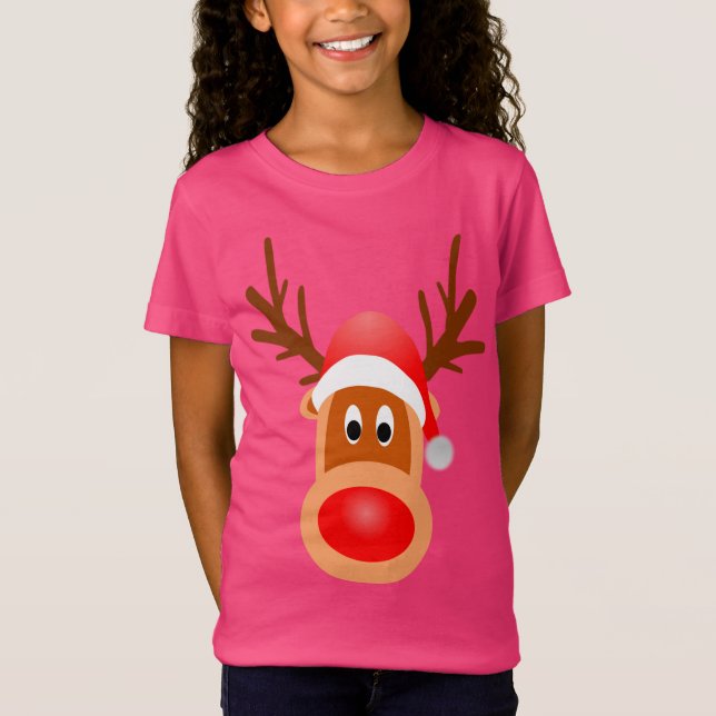Bekläda för Rudolph Santa ungeT-tröja Tee (Framsida)