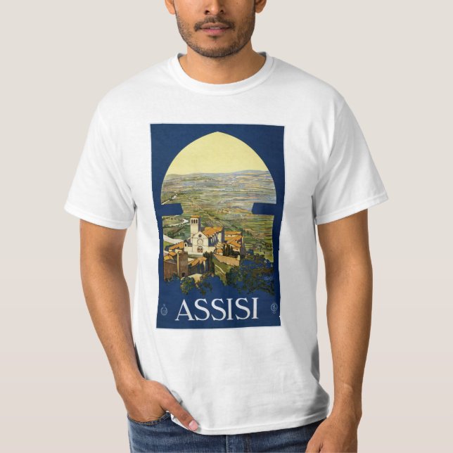 Bekläda för vintageAssisi italien Tee (Framsida)