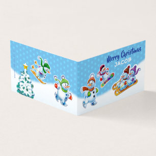 Bekläda & tillbaka beställnings- julkortsnögubbear kort