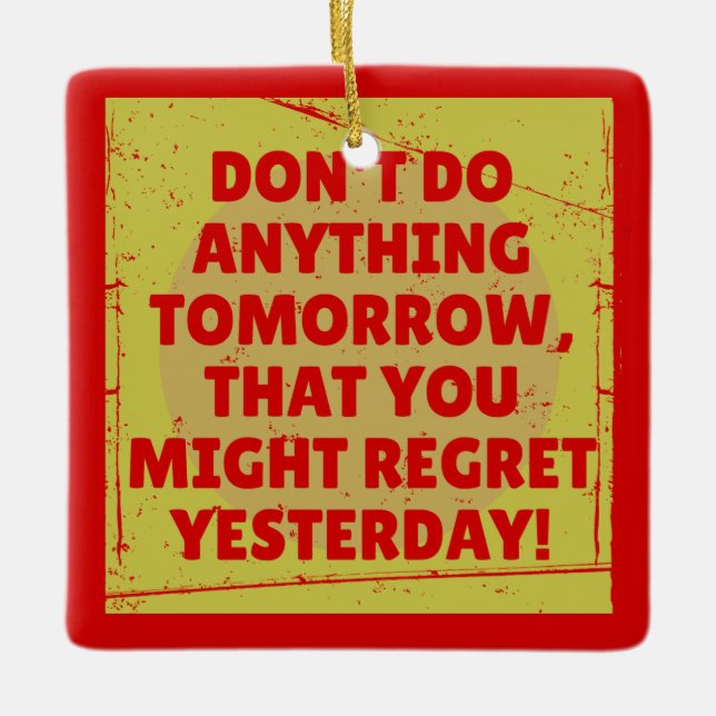 Beklaga det förflutna och nutidens spänningar julgransprydnad keramik (Framsida)