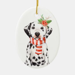 Beklagande Dalmatien Puppy Första Helgdag Ornament