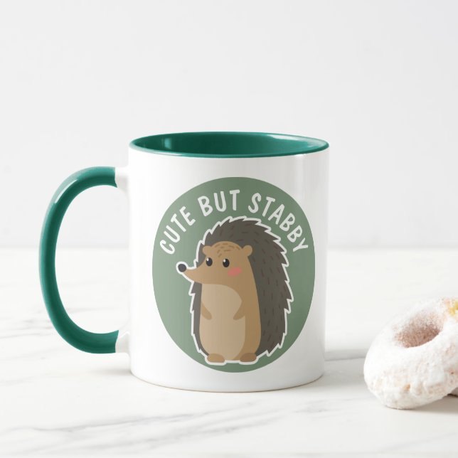 Beklagande Hedgehog: Cute but Stabby Mugg (Med munk)