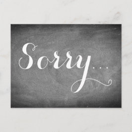 Beklagar att svartvitt i Typography Black Chalks Vykort
